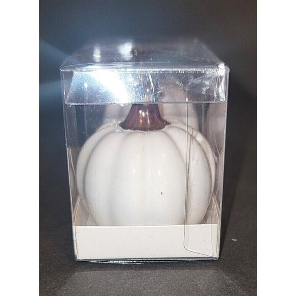NIB Thirsty Stone White Ceramic Pumpkin Salt & Pepper Shaker - Picture 3 of 6